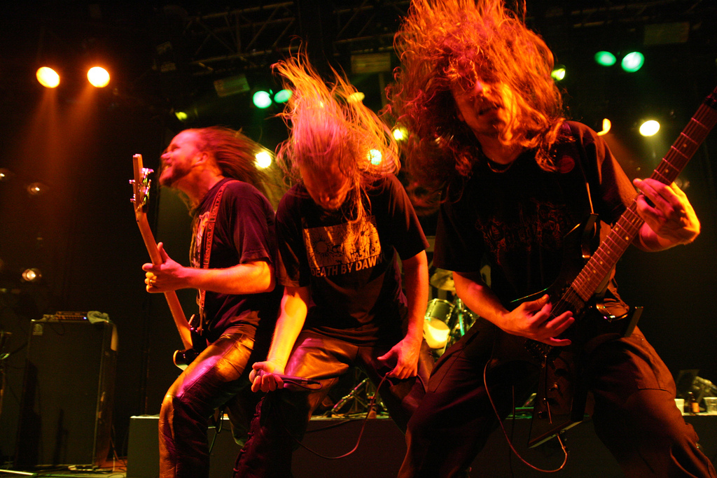 Heavy metal band thrashing